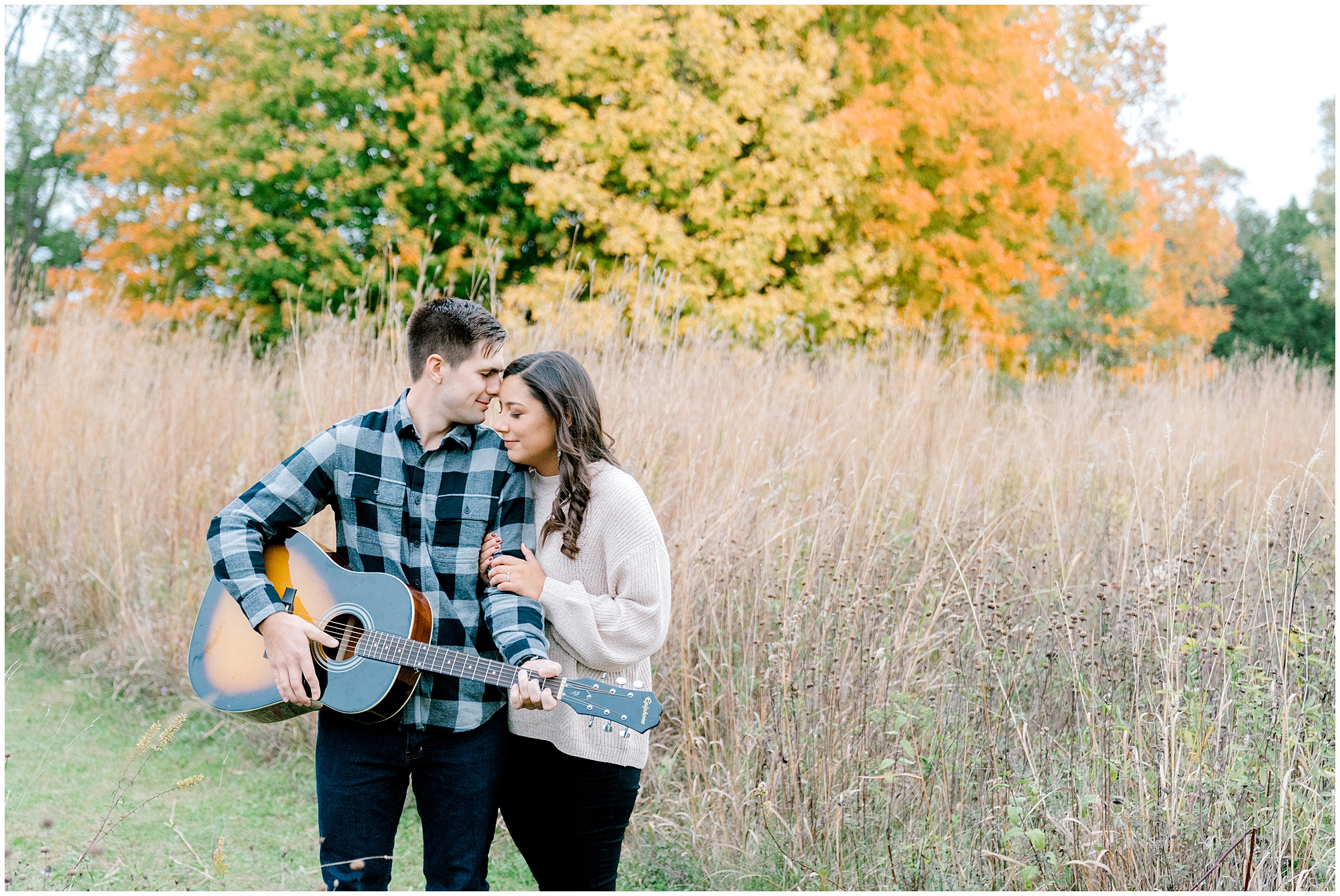 fall engagement photos in Michigan