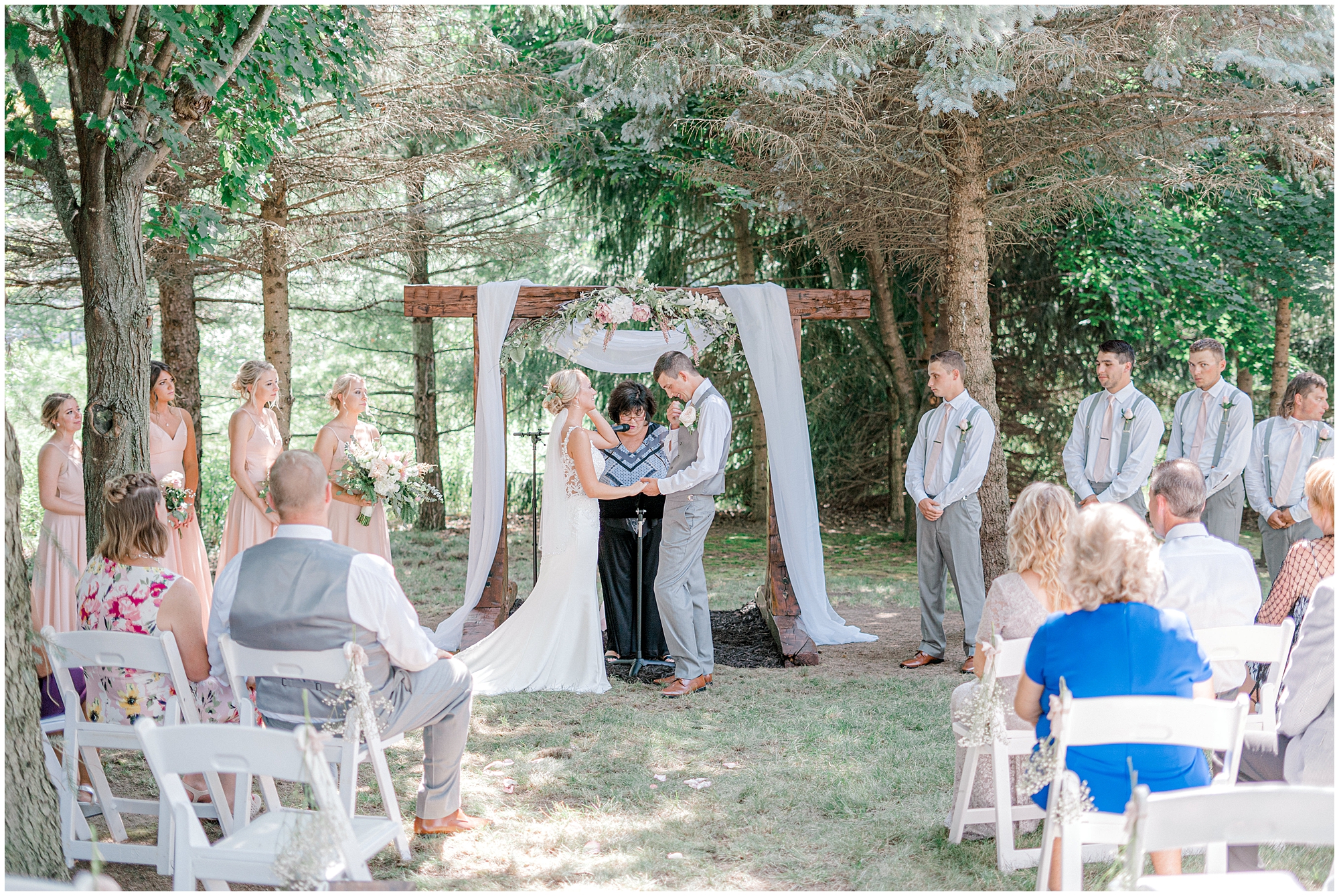 outdoor wedding ceremony in Michigan