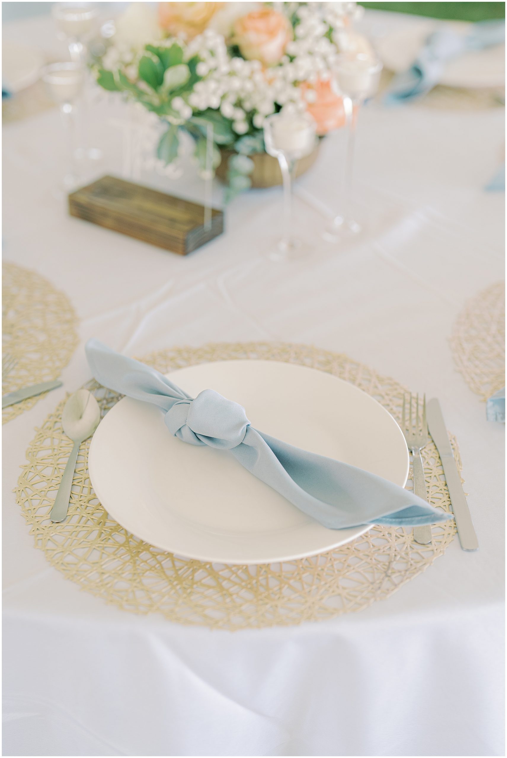 light blue wedding napkins