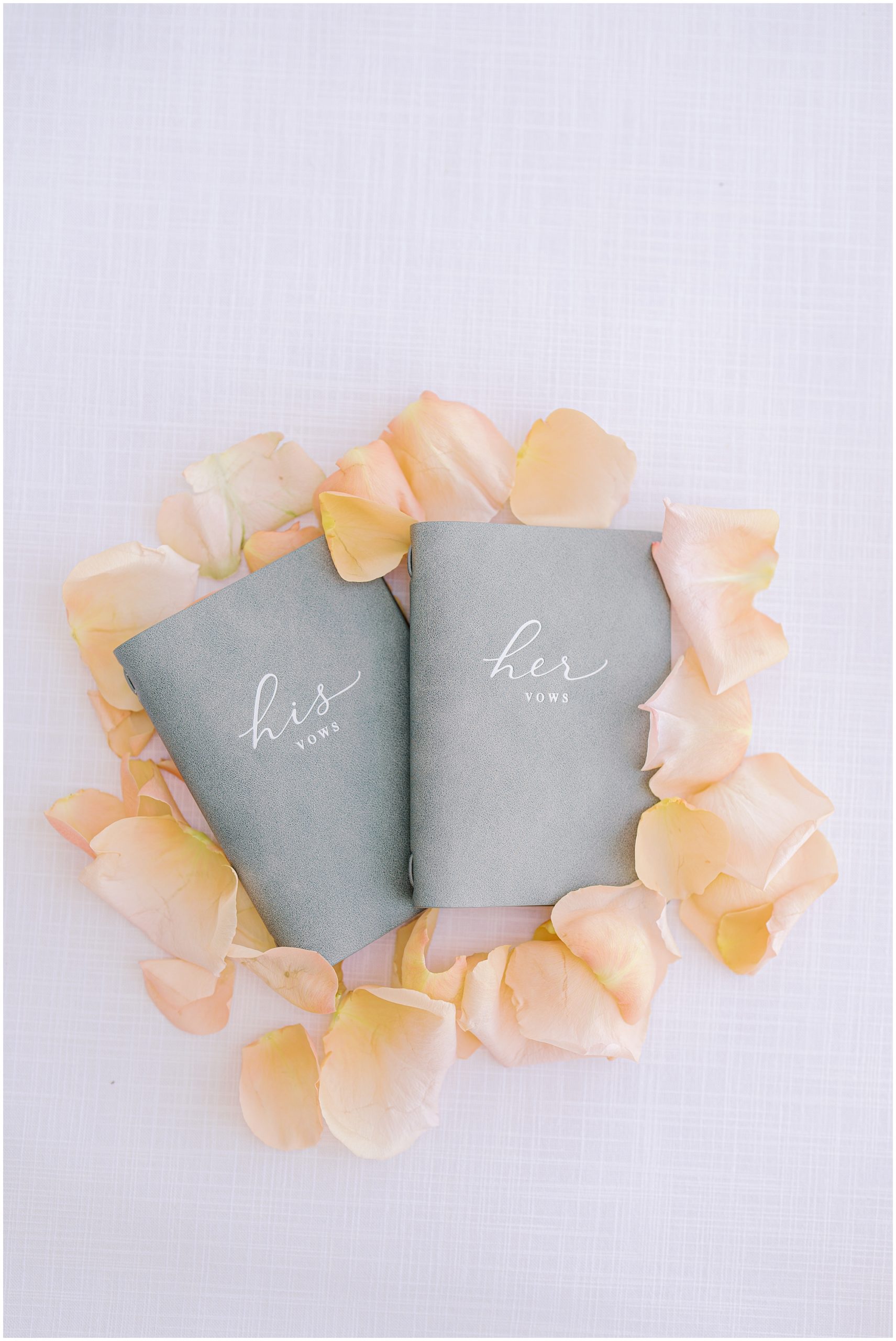 peach florals and custom vow books