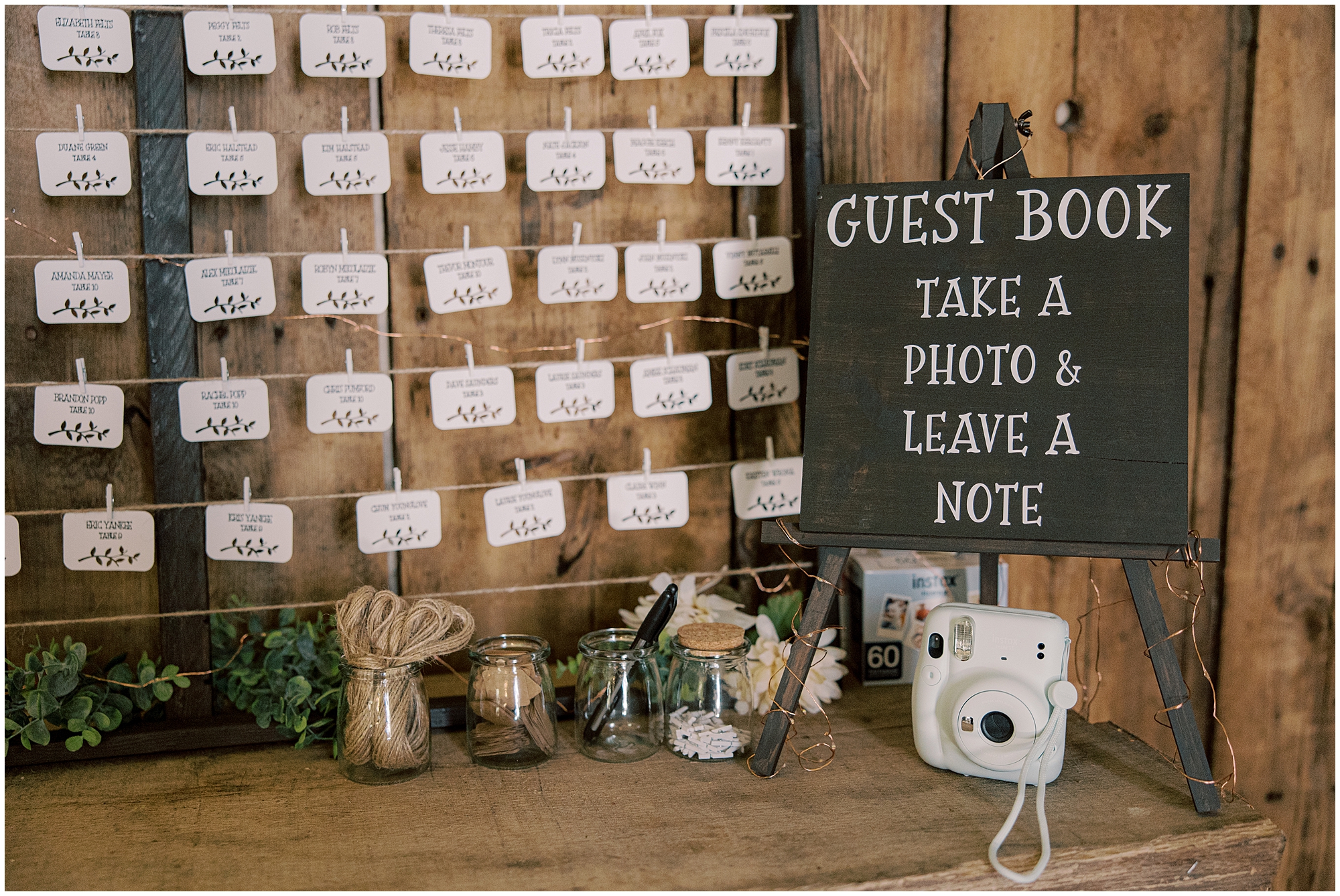 wooden signager at wedding