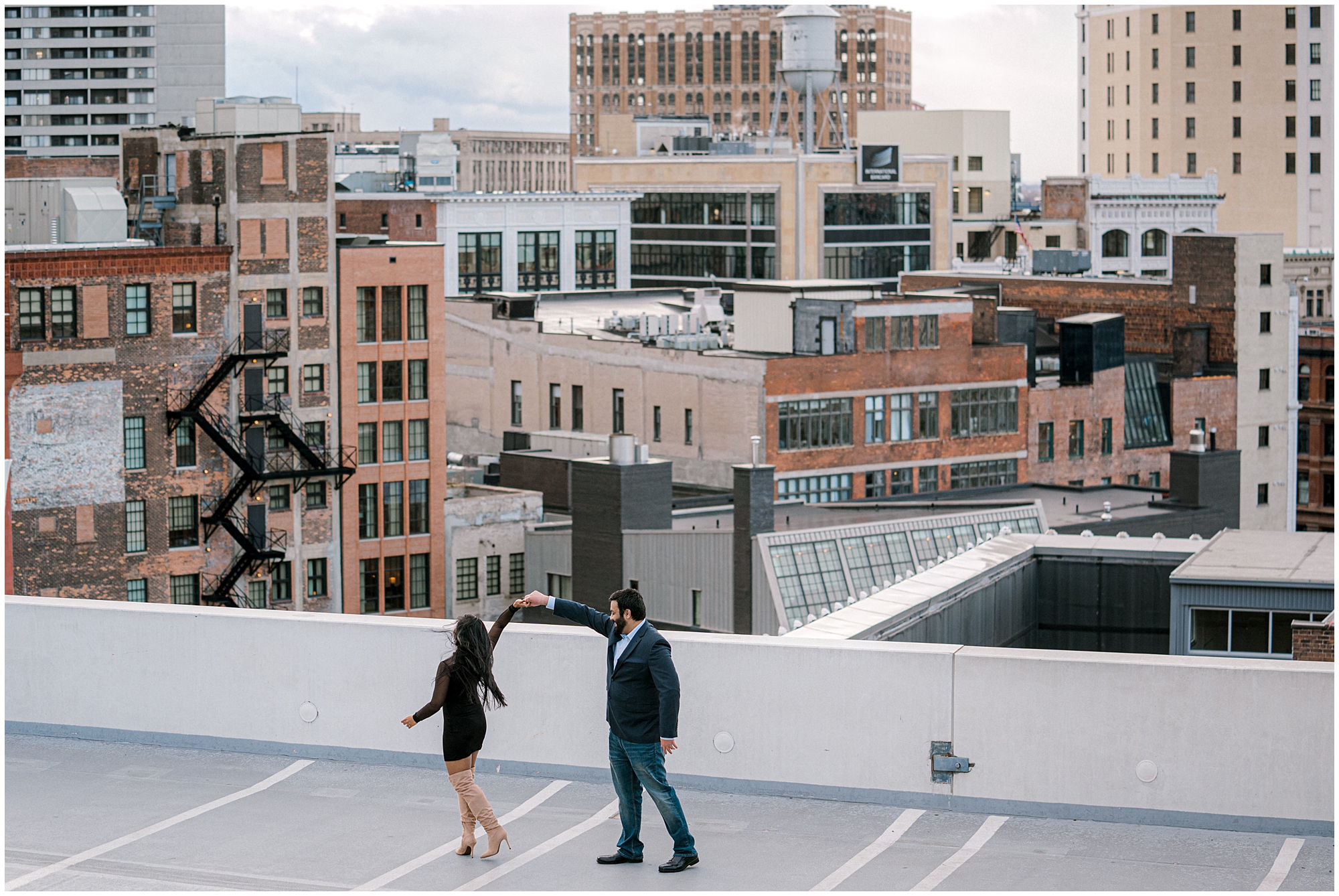 Detroit engagement photos with couple that is just engaged