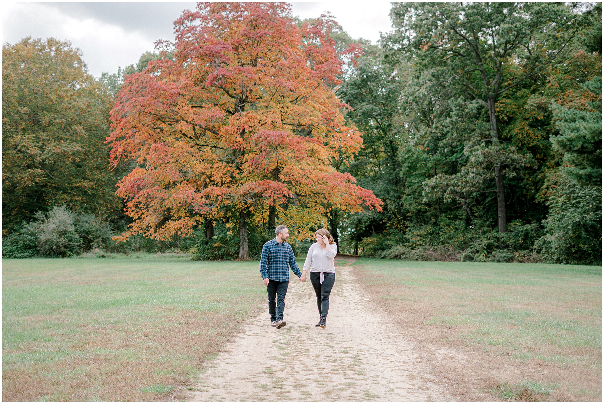 outdoor engagement photos in Michigan
